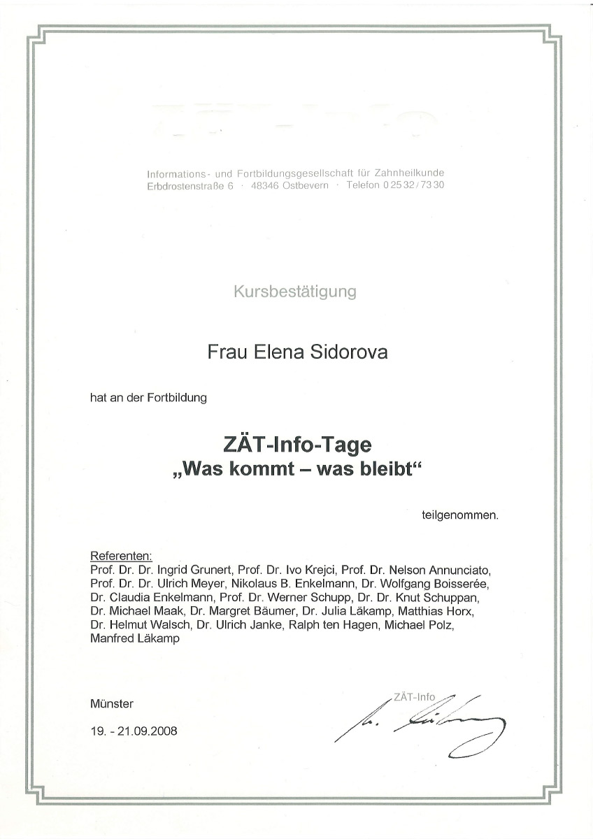 2008 09 ZAET-Info Tage Was-kommt-das-bleibt Kursbestaetigung